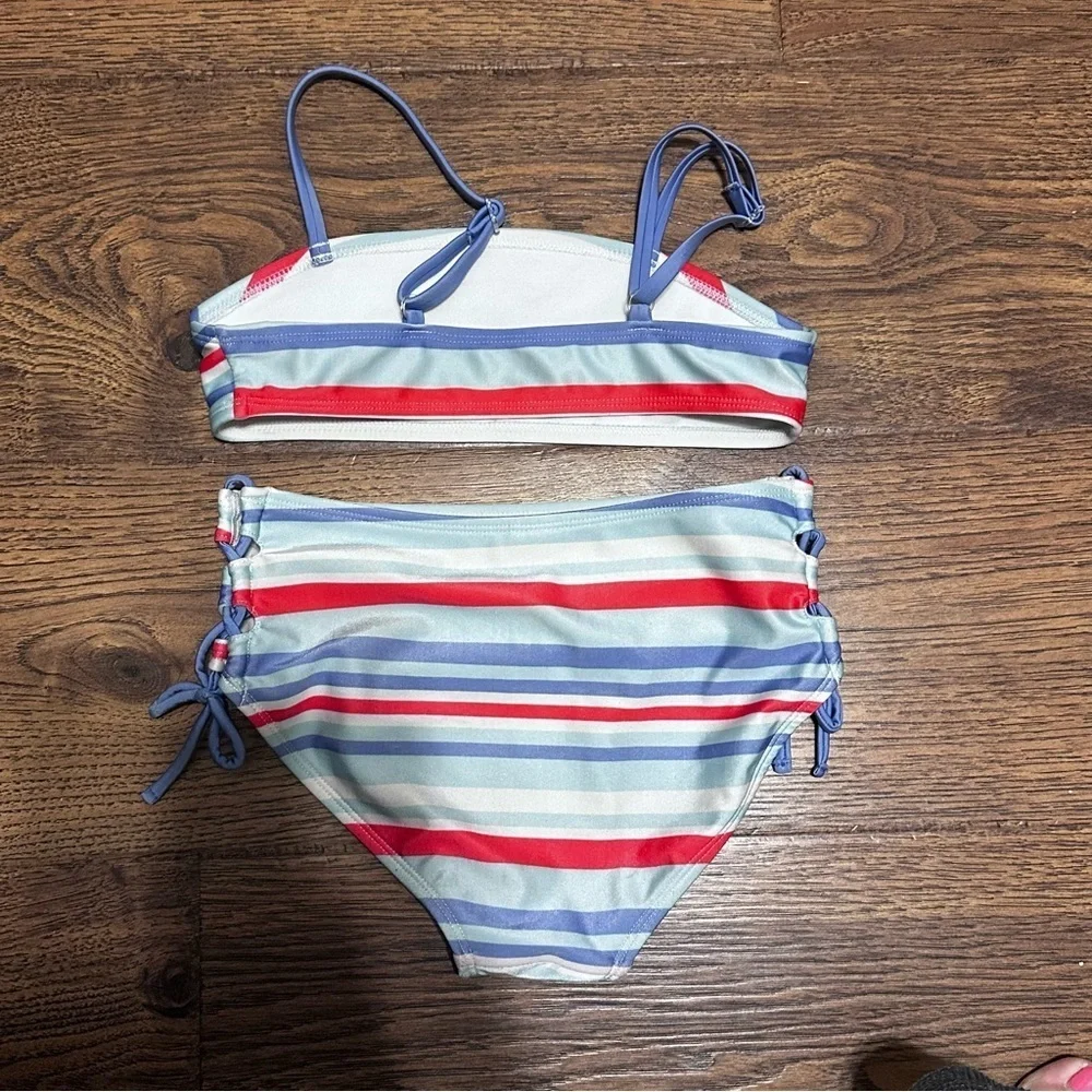 Art Class Girls’ Boat’s Striped Two Piece Bikini Set size 7/8